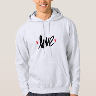 Moletom Design de Amor Negro com Corações Vermelhos