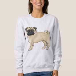 Moletom Design de Animal da Raça de Cachorro Pug Cor de Co