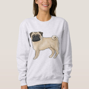 Moletom Design de Animal da Raça de Cachorro Pug Cor de Co