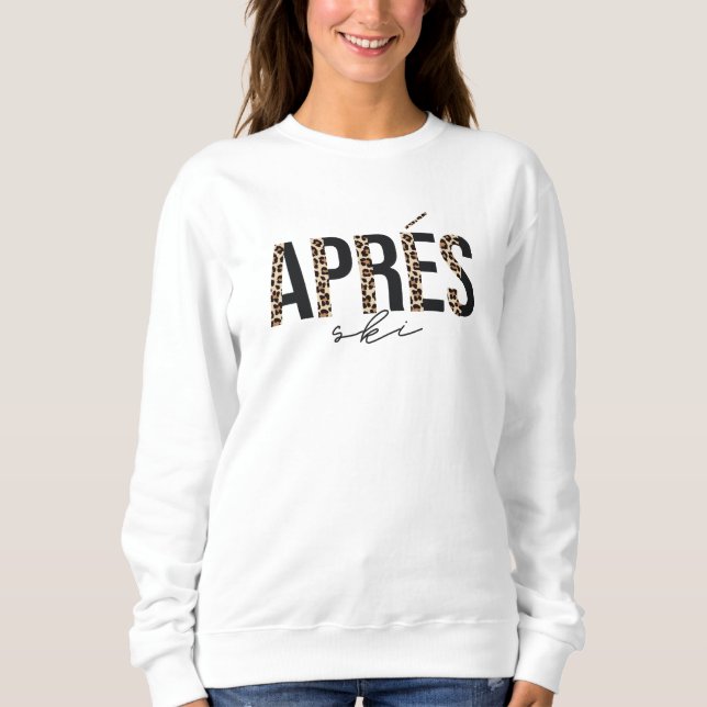 Moletom Design de Après Ski com Estampa de Leopardo (Frente)