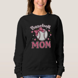 Moletom Design de Arco Rosa Fofo de Mãe de Beisebol