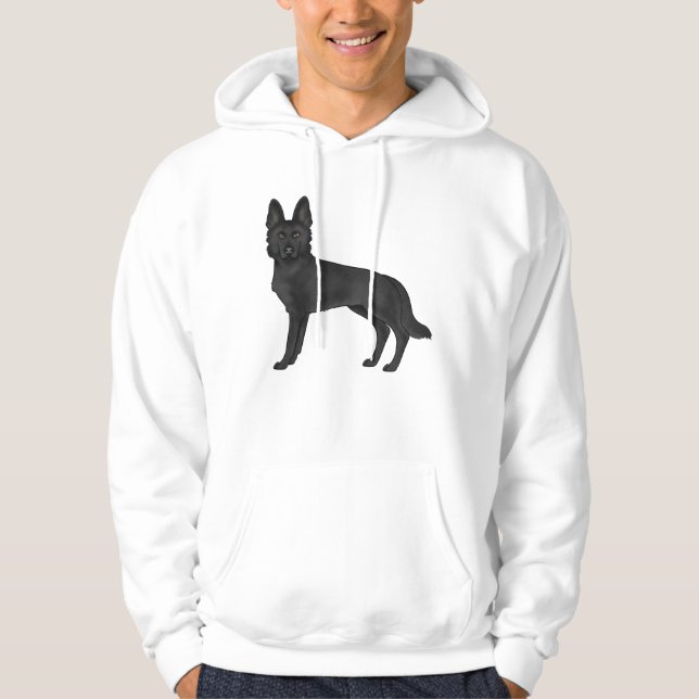 Moletom Design de cachorro de desenho animado preto da raç (Frente)