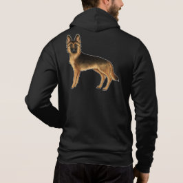 Moletom Design de cachorro Pastor Alemão preto e dourado