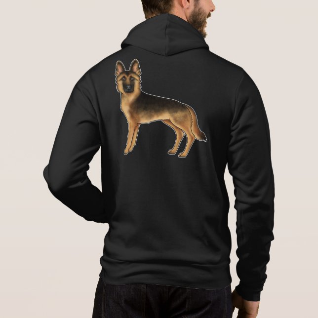 Moletom Design de cachorro Pastor Alemão preto e dourado (Verso)