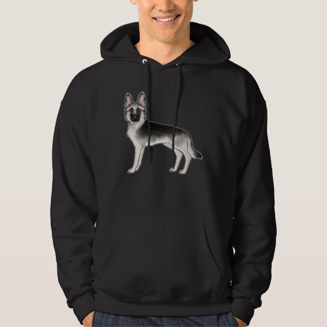 Moletom Design de cachorro Pastor Alemão preto e prata (Frente)