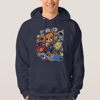 Moletom Design de capuz de desenho animado de urso de pelú