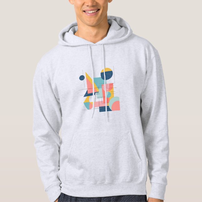 Moletom Design de capuz geométrico abstrato moderno, Minim (Frente)
