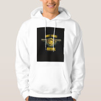 design de capuz preto e amarelo