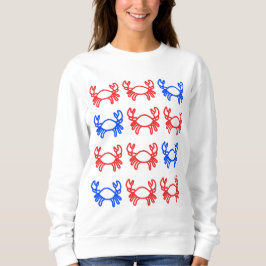 Moletom Design de Caranguejo com Contorno Vermelho e Azul