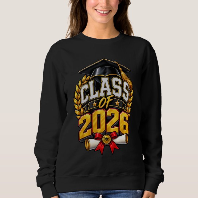 Moletom Design de Celebração de Graduação da Turma de 2026 (Frente)