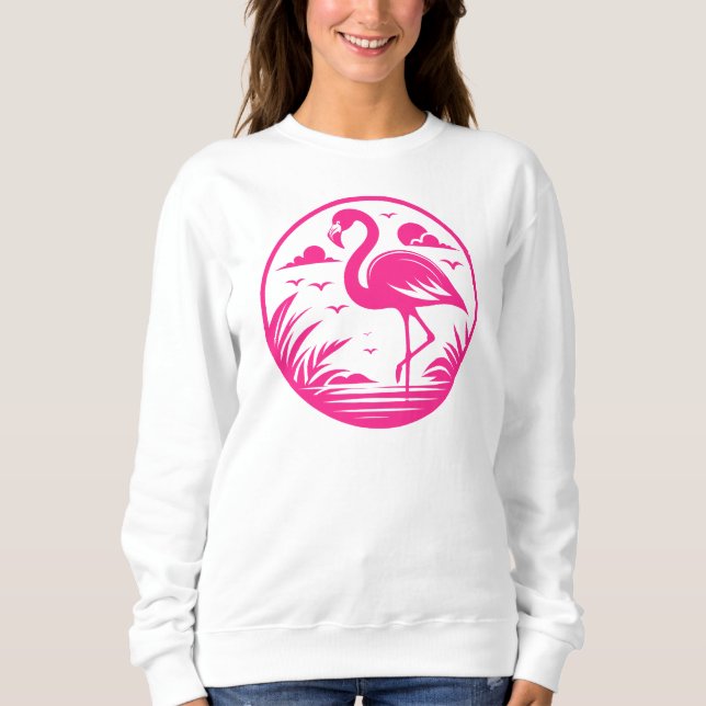 Moletom Design de Círculo de Verão Flamingo Rosa-68730 (Frente)