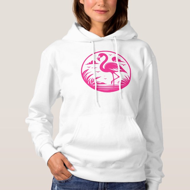 Moletom Design de Círculo de Verão Flamingo Rosa-68730 (Frente)