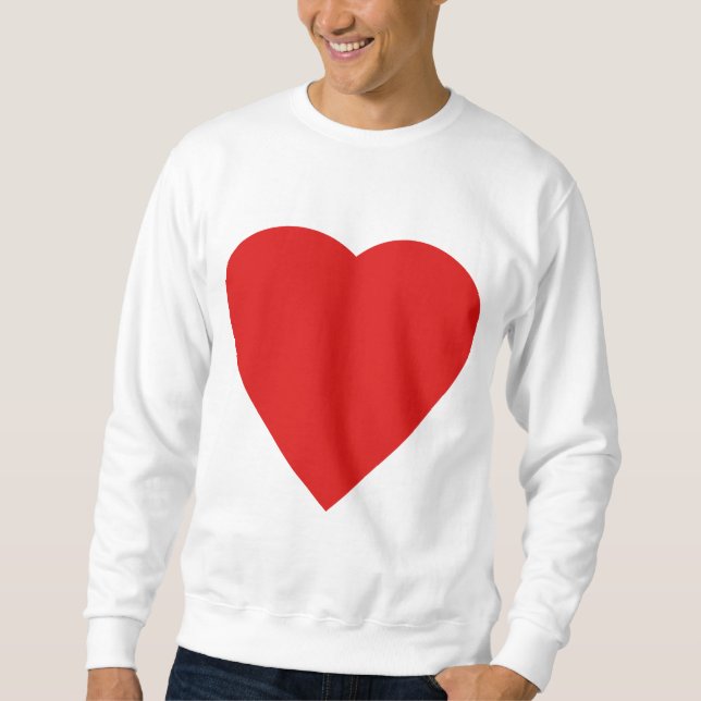 Moletom Design de Coração de Amor Vermelho e Branco. (Frente)