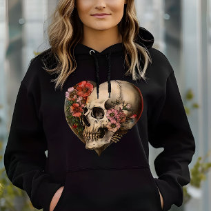 Moletom Design de Coração Floral Crânio
