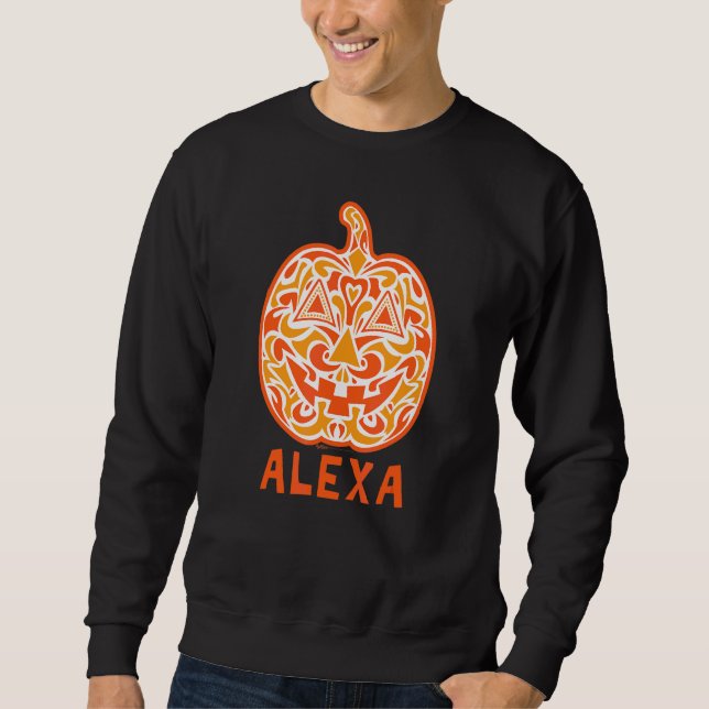 Moletom Design de Crânio de Açúcar de Halloween da Alexa (Frente)