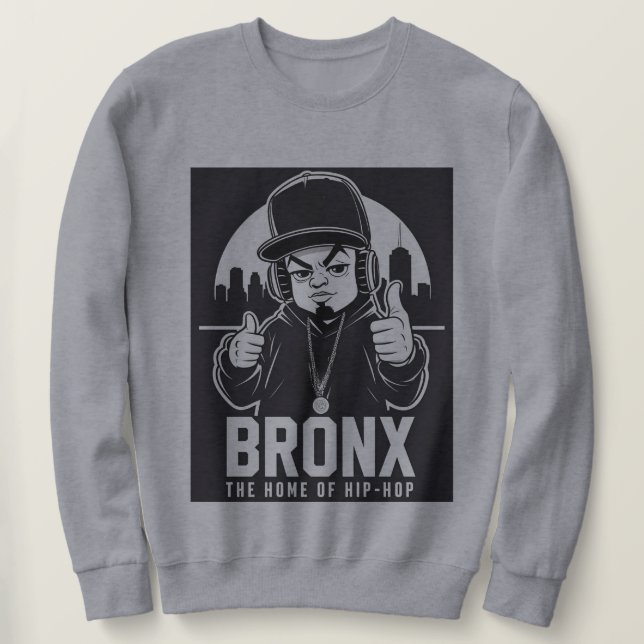 Moletom Design de Desenho Animado do Hip-Hop do Bronx Nova (Frente do Design)