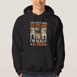 Moletom Design de Fantasia Humana Engraçada de Pug para o