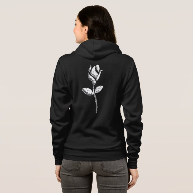 MOLETOM DESIGN DE FLOR DE MULHERES HOODIE (Parte Traseira Completa)
