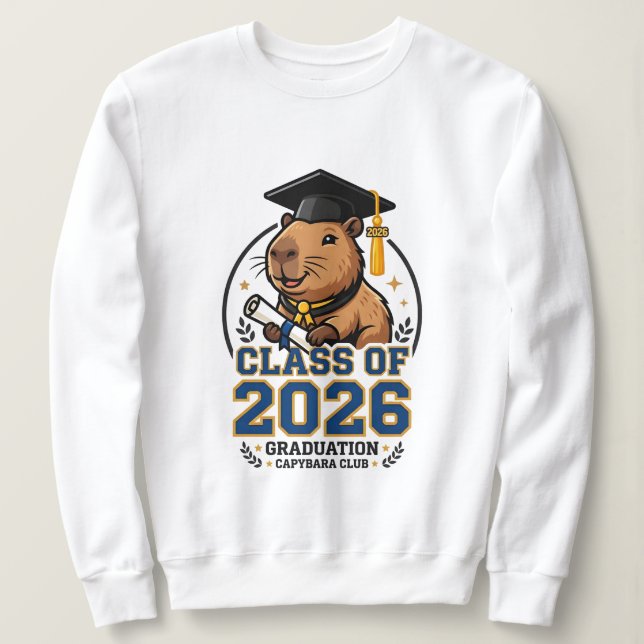 Moletom design de formatura de 2026 com um capivara (Frente do Design)