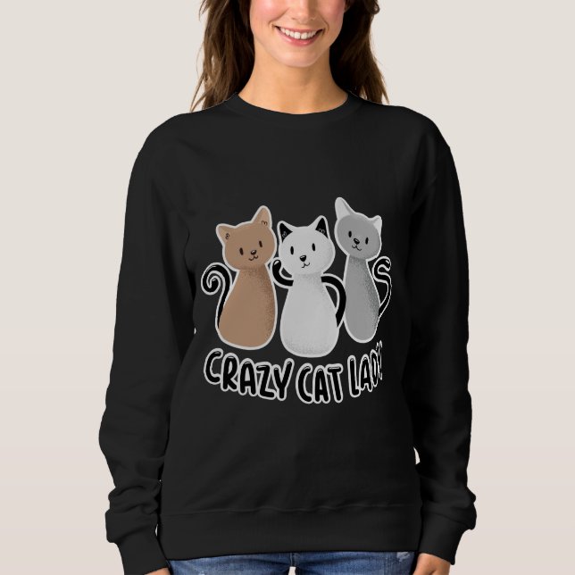 Moletom Design de Gatos Senhoras Fofos Dizendo (Frente)