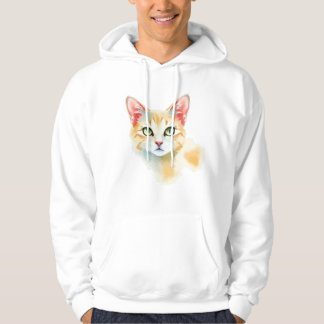 Moletom Design de Hoodie Cat Watercolor