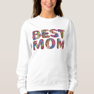 Moletom Design de Letreiro Floral Mãe
