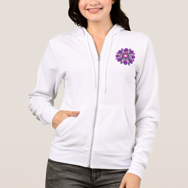 Moletom Design de Mandala Hoodie, cor-de-rosa-púrpura (Frente)