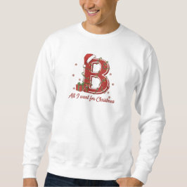 Moletom Design de Monograma de Natal com a Letra B