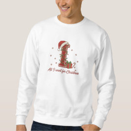 Moletom Design de Monograma de Natal com a Letra I