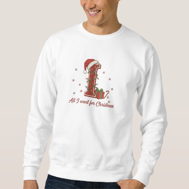 Moletom Design de Monograma de Natal com a Letra I (Frente)