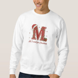 Moletom Design de Monograma de Natal com a Letra M