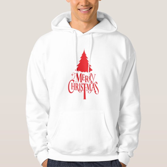 Moletom Design de Natal com árvore vermelha (Frente)