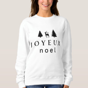 Moletom Design de Natal de Joyeux Noel com Flocos de Neve
