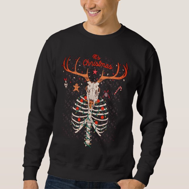 Moletom Design de Natal Deer Skull (Frente)