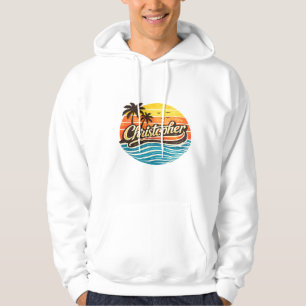 Moletom Design de Nome Christopher Retro Sunset