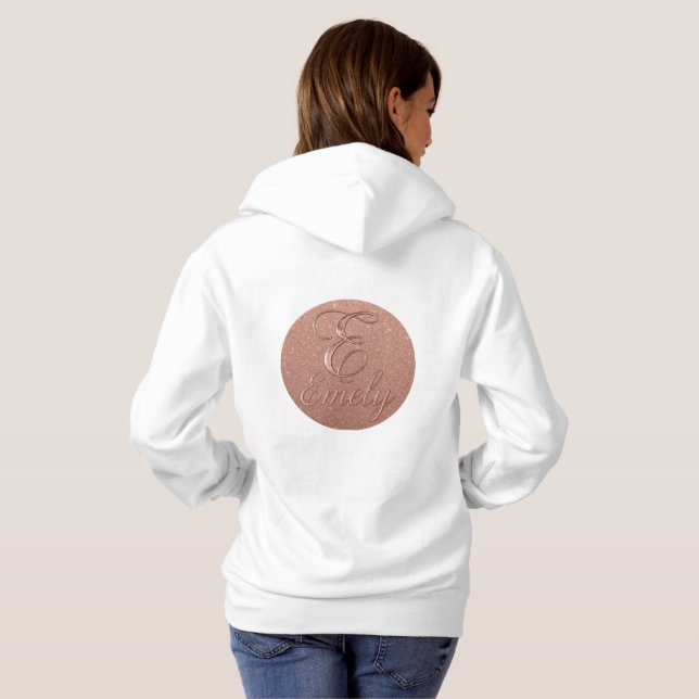 Moletom Design de nome de brilho Dourado do Rosa personali (Parte Traseira Completa)