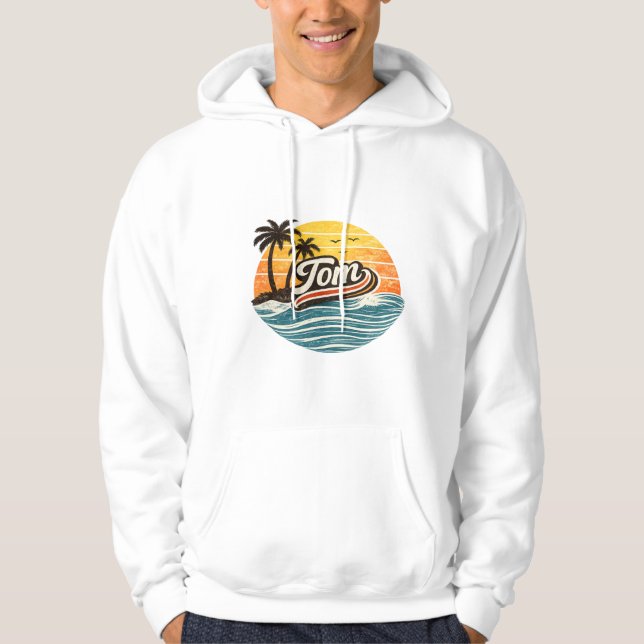 Moletom Design de Nome Tom Retro Sunset (Frente)