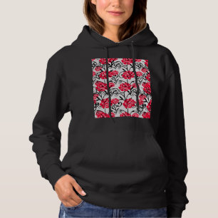 Moletom Design de Padrão de Ilustração Floral da rosa verm
