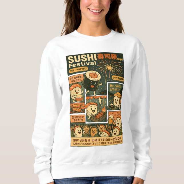 Moletom Design de Poster do Festival Sushi (Frente)