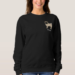 Moletom Design de Raça de Cachorro Fawn Pug Mops Com Texto