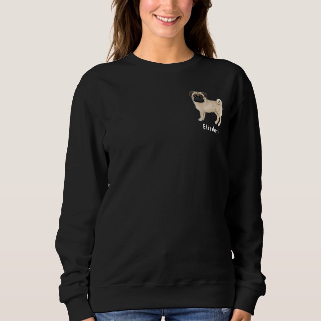 Moletom Design de Raça de Cachorro Fawn Pug Mops Com Texto (Frente)