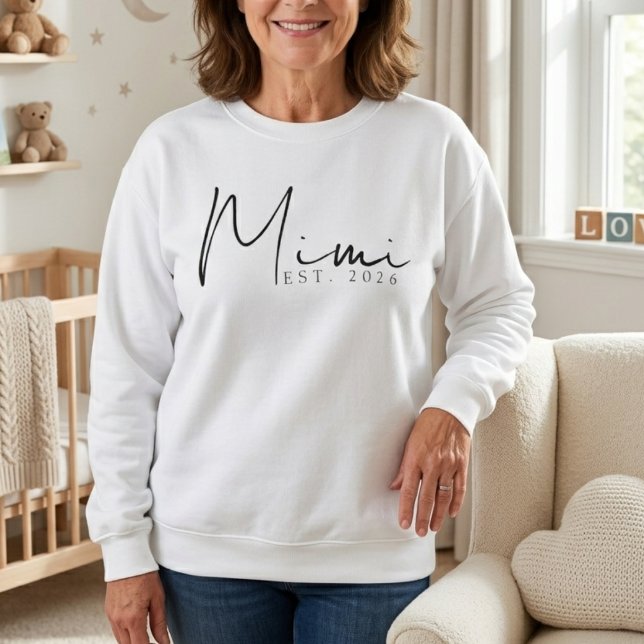 Moletom Design de Rótulo Mimi EST Ano Minimalista (Criador carregado)