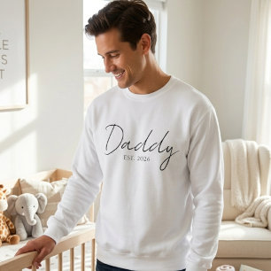 Moletom Design de Script Clássico de Ano EST Papai Aconche