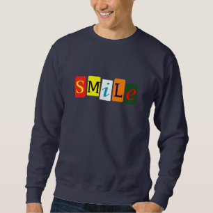 Moletom Design de sorriso em uma camisola azul marinho