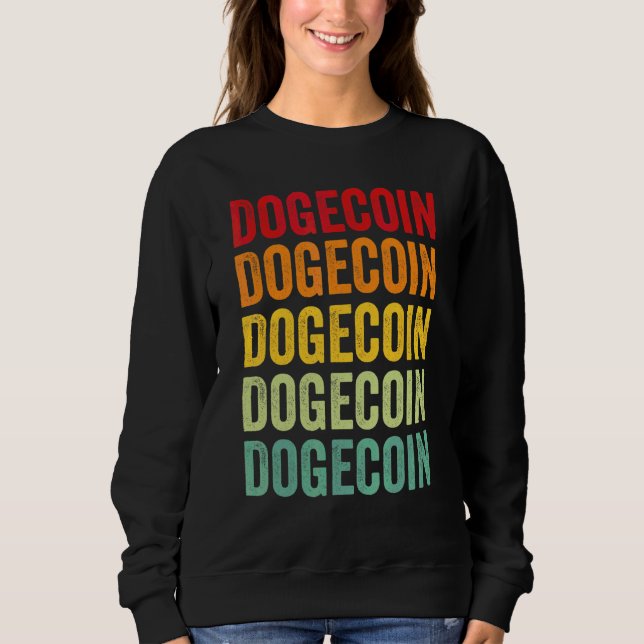 Moletom Design de texto arco-íris Crypto Dogecoin (Frente)