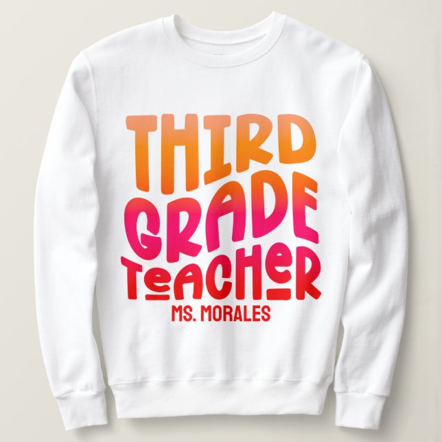 Moletom design de texto de Ombro Vermelho Laranja - Profes (Frente do Design)