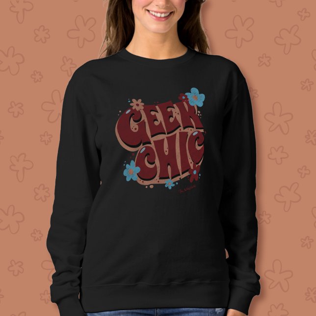 Moletom Design de texto Floral Com geek Chic (Criador carregado)