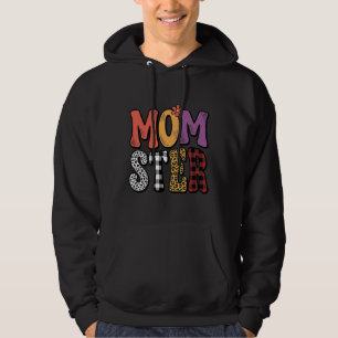 Moletom Design de Tipografia Xadrez Leopardo Mãe Vintage M