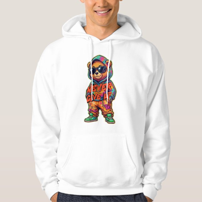 Moletom Design de Urso Legal Nunca Desista (Frente)