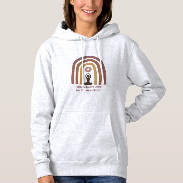 Moletom Design de Yoga Arco-Íris de Mindfulness em Tons Te (Frente)